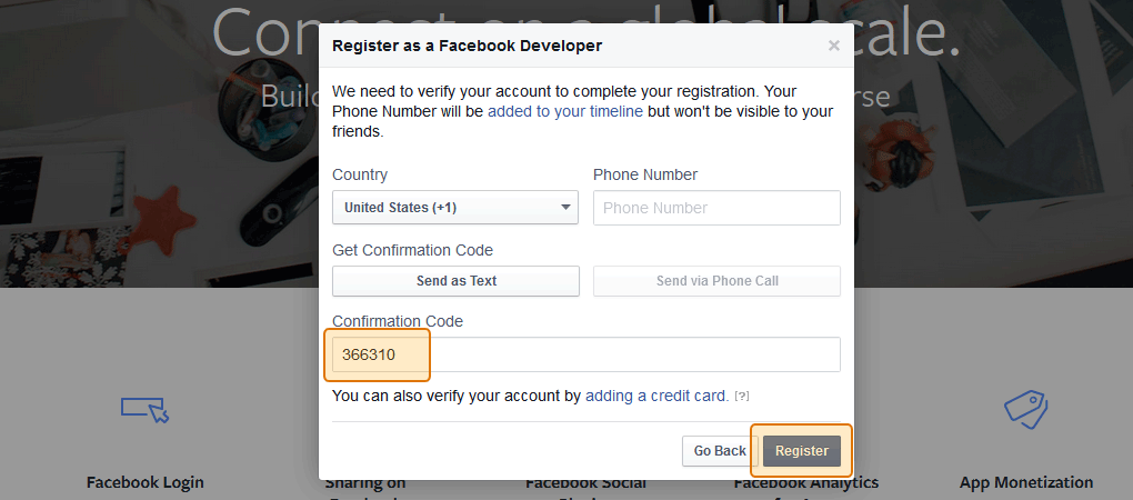 You verification code is. Регистрация на developer. Facebook developers. Resend confirmation code timer. Verify your code Unity.