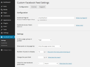 Configuring your Facebook feed WordPress plugin - Page 1