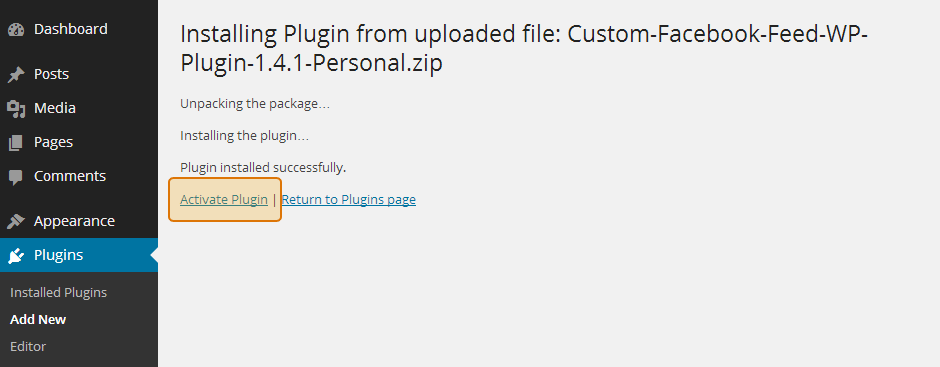 Activate the plugin