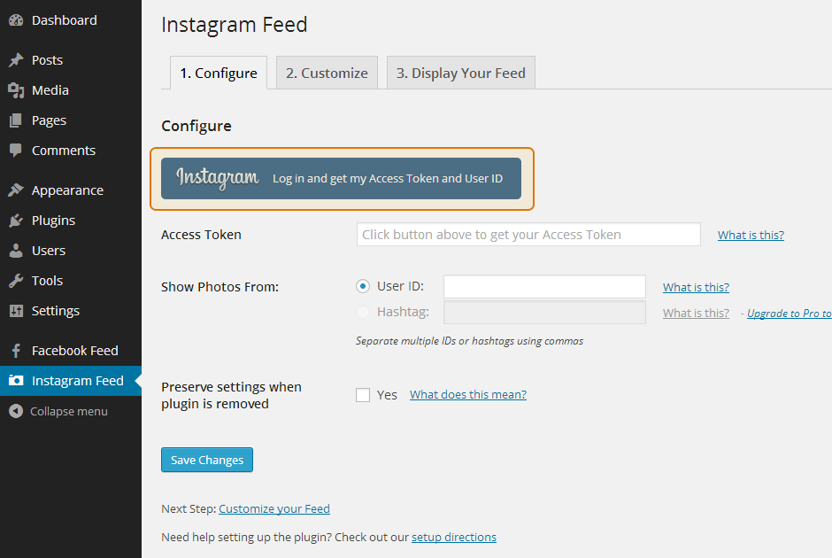 Log into your Instagram account