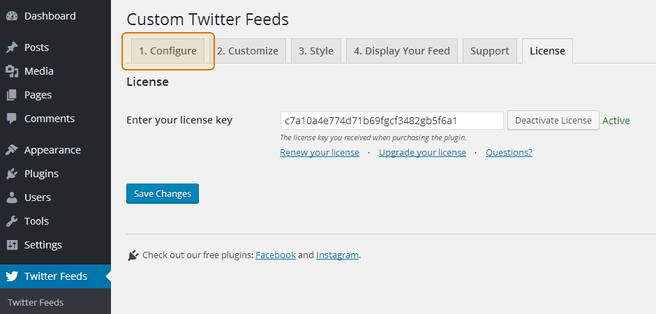 Custom Twitter Feeds WordPress Plugin Setup 11