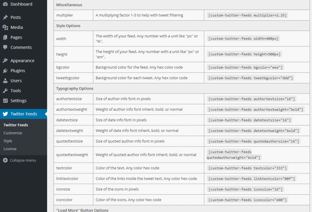 Custom Twitter Feeds Features