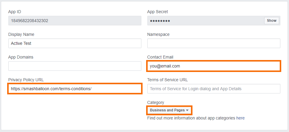 12 enter your email address a link to your website !   terms or privacy policy and select a category such as business and pages then click save changes - how to get instagram access token easy steps to get instagram token