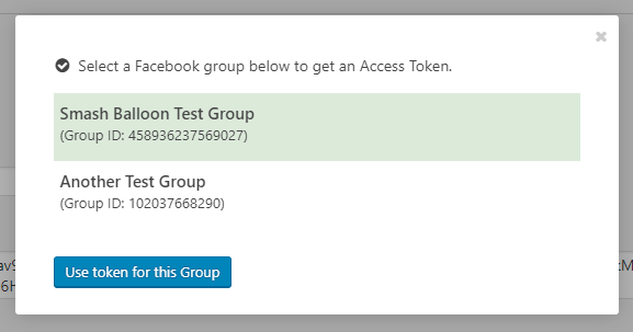 Select your Facebook Group