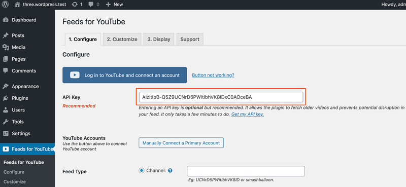 connect with an API key