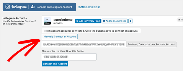 manually connect: Instagram Feed to WordPress