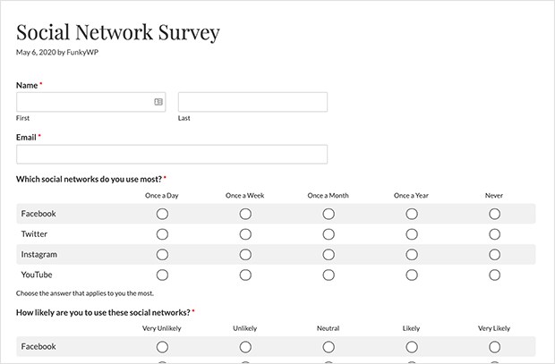 Social Network Survey