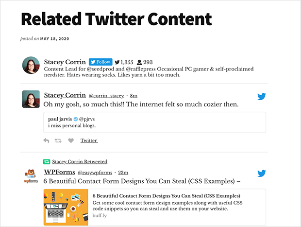 wordpress twitter feed