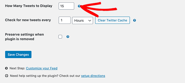 Limit the number of tweets in a twitter widget