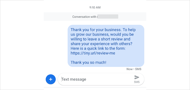 how to send facebook review link to customer