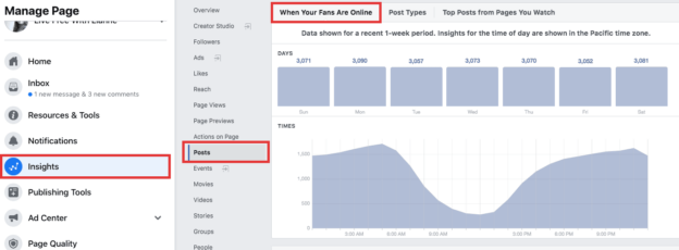 Facebook page insights