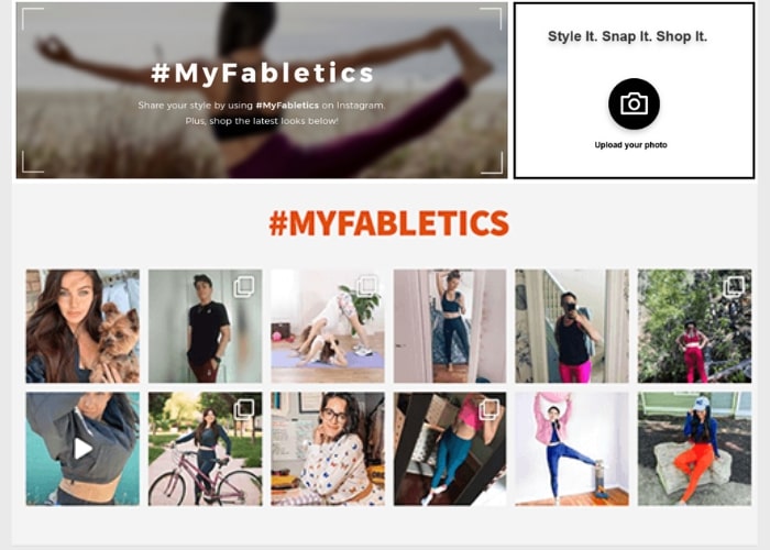 fabletics testimonial page example using smash balloon plugin