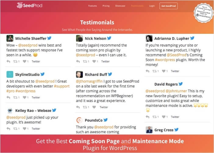 testimonial tweets using smash balloon plugin