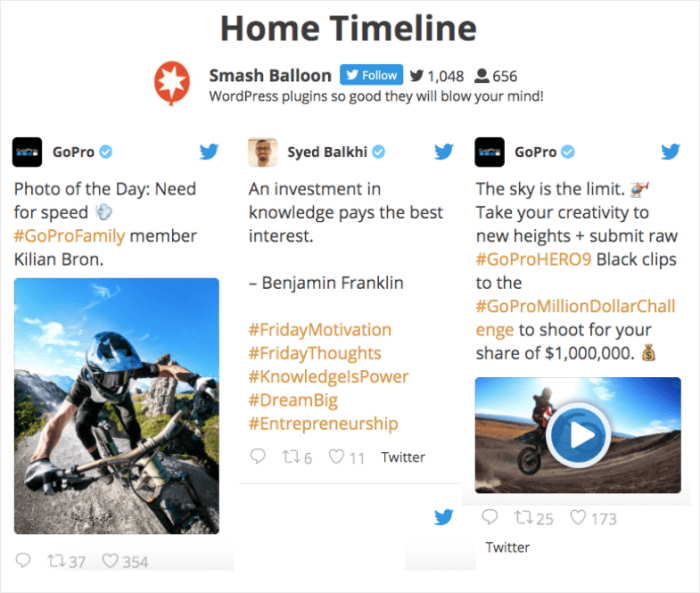 Twitter Feed On Website Example