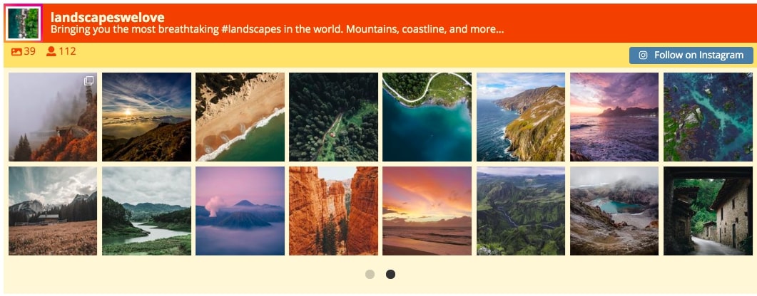 Embed Instagram Carousel on WordPress website example