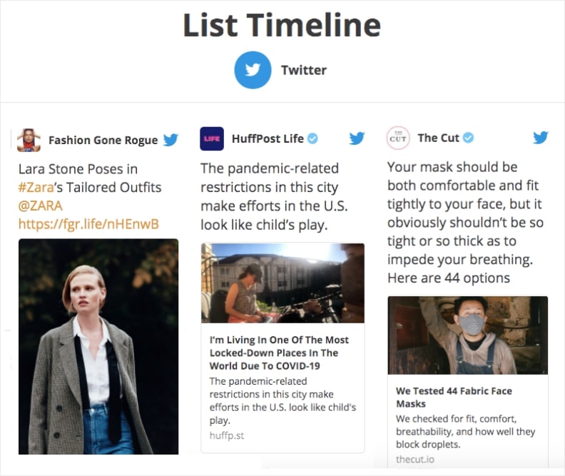 embed twitter list on your site