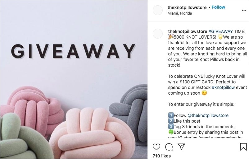 viral instagram giveaway example