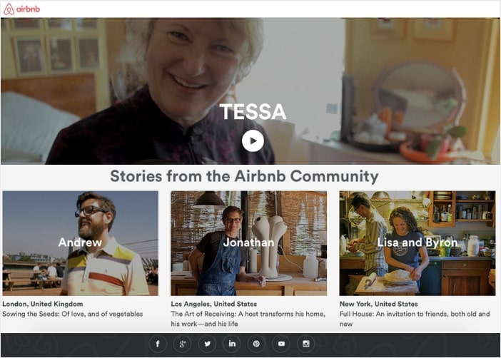 testimonial video gallery airbnb