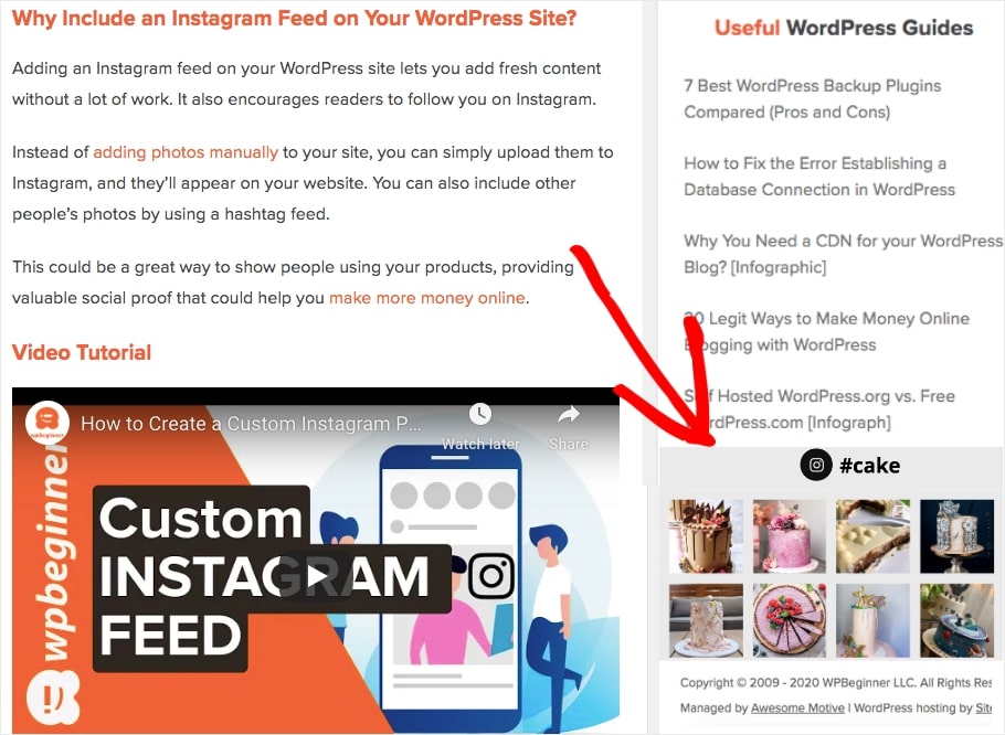 Instagram sidebar Widget on WordPress