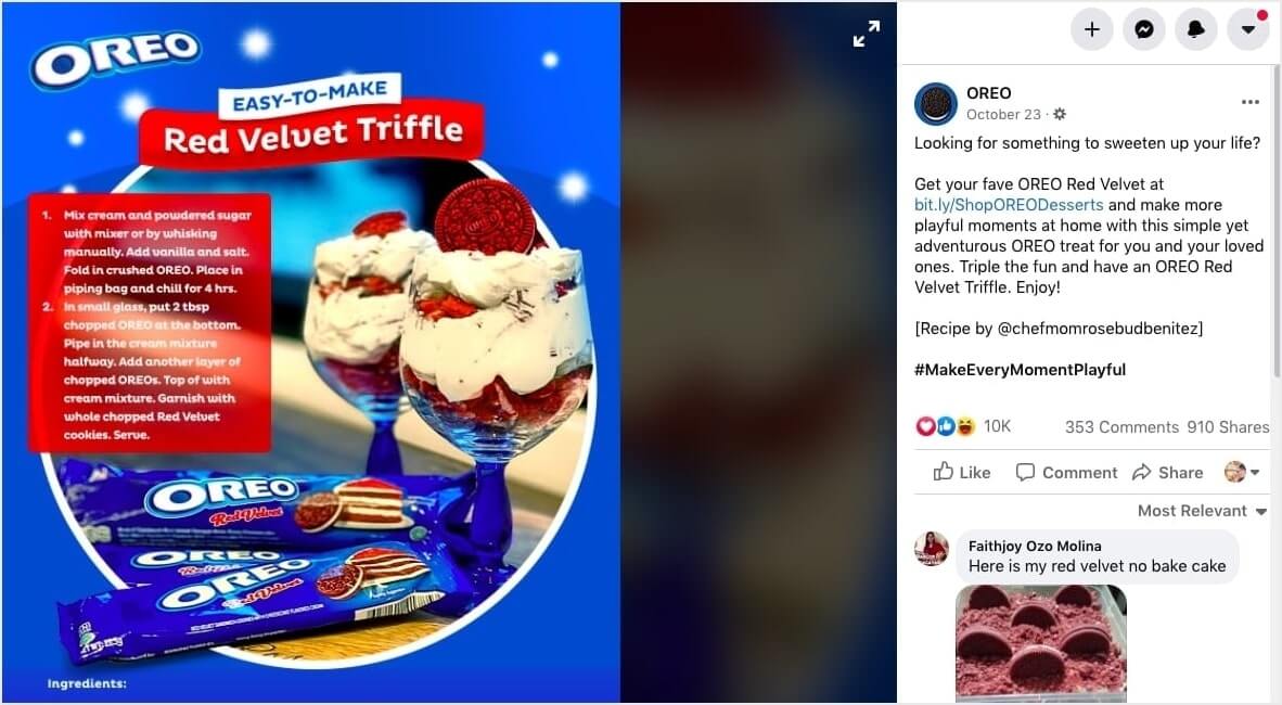 social media marketing examples oreo