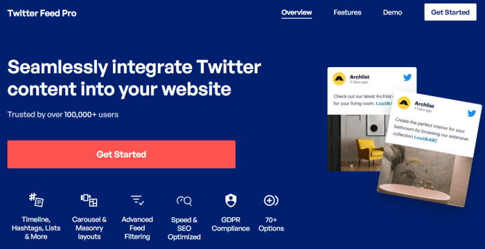 twitter feed pro homepage