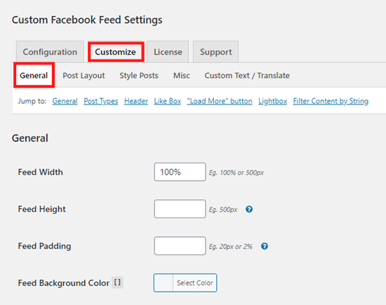 best facebook feed plugin wordpress settings