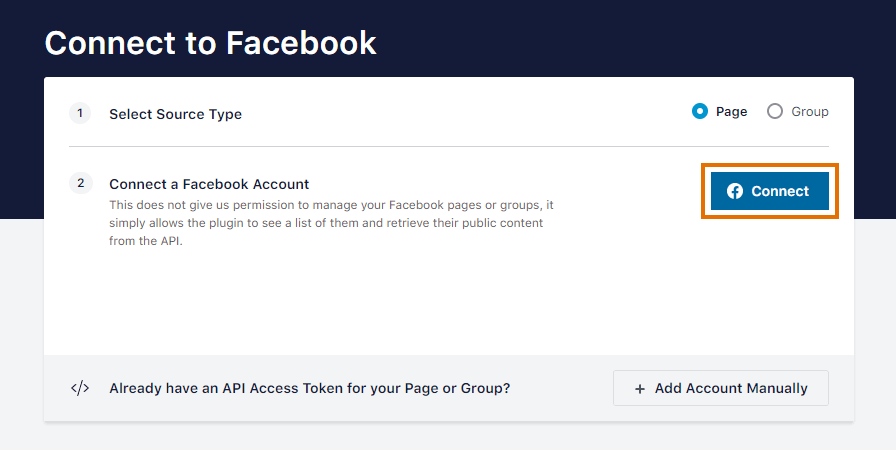 Connect your Facebook account