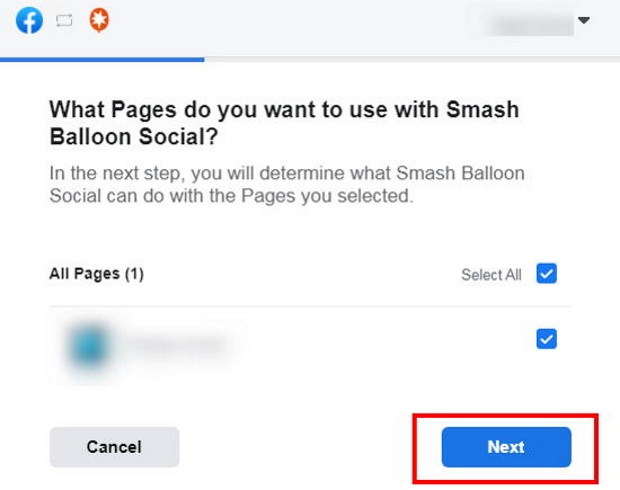 smash balloon social select pages