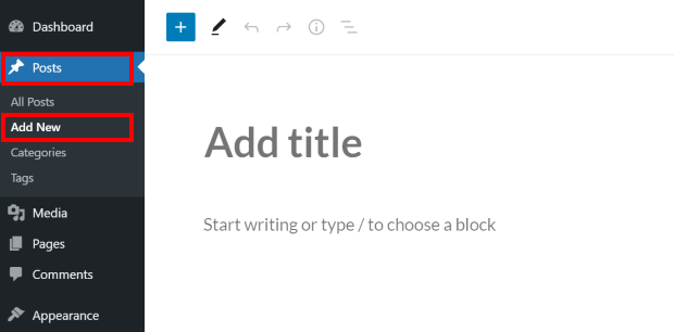 add newWordPress post