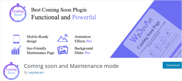 coming soon and maintenance mode