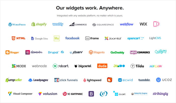 elfsight supported platforms