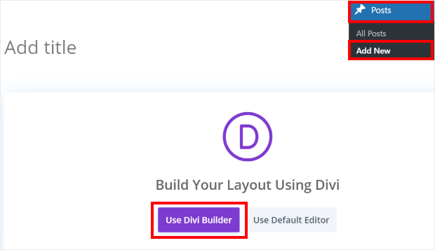 add new post in divi