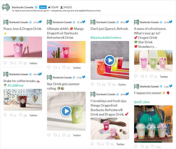 add twitter feeds with visual content to your site