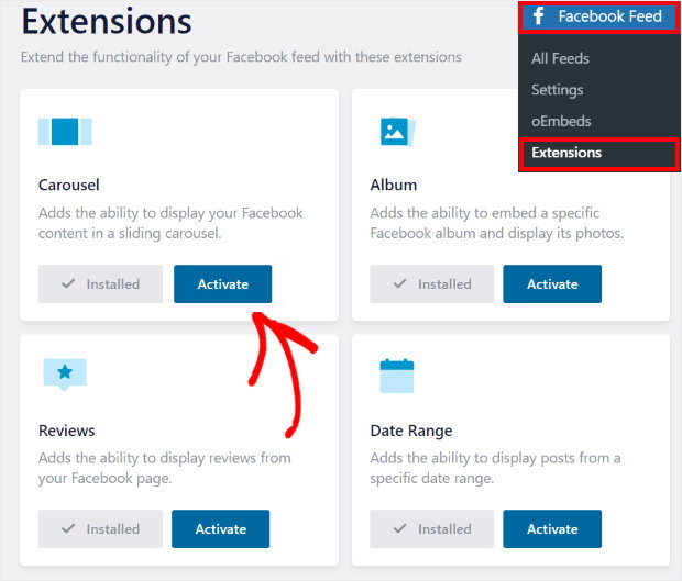 activate carousel extension