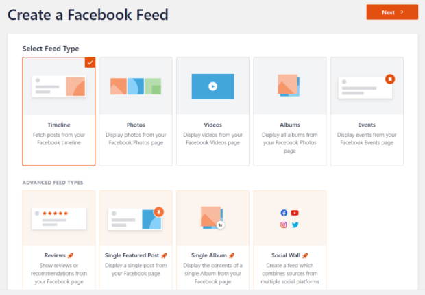 feed types for facebook