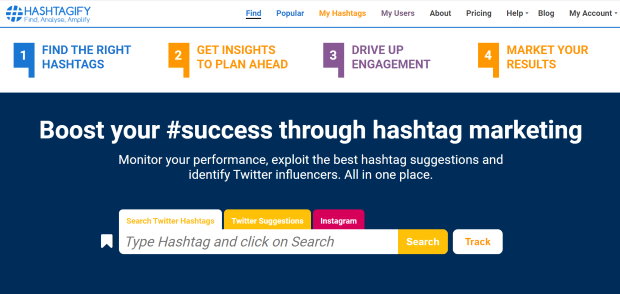 hashtagify twitter marketing tool