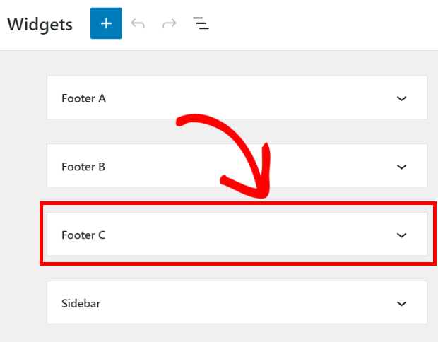 select footer for horizontal facebook feed