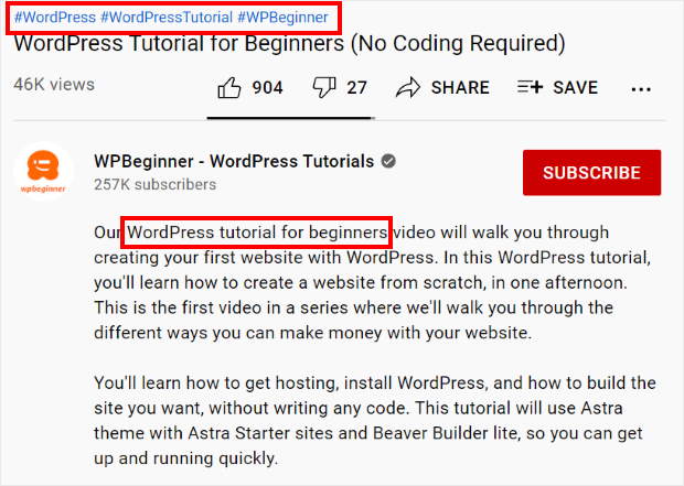 youtube video increase watch hours add keyword title