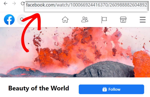 copy the url facebook playlist embed