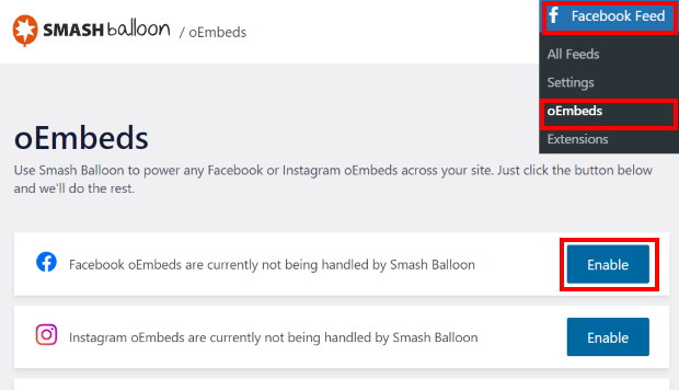 enable oembeds from settings