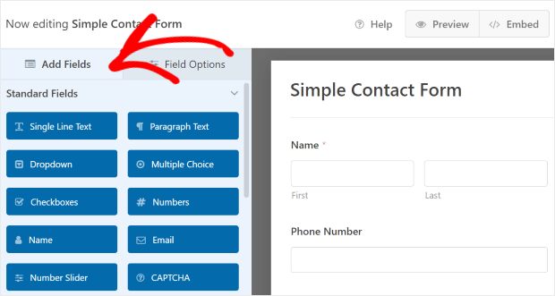 add fields option