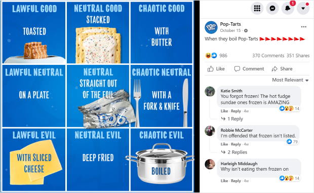 engaging facebook post example