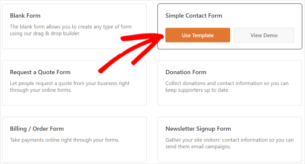 select a simple contact form