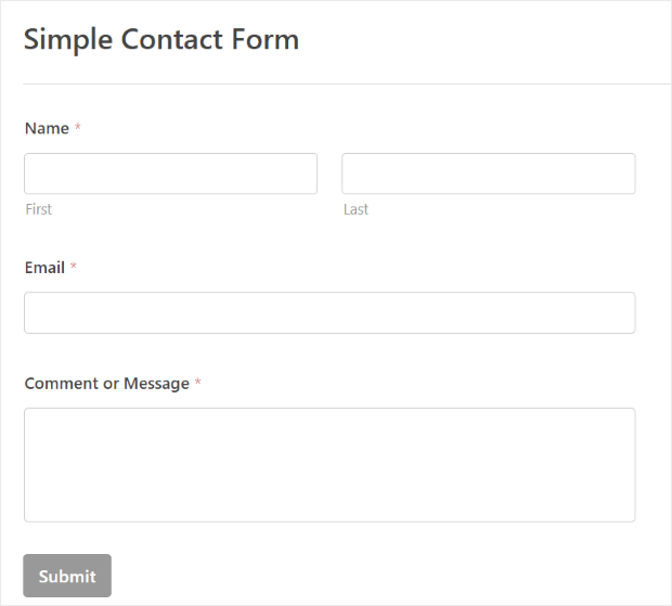 simple contact form wpforms
