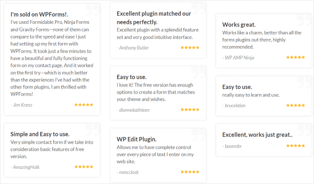 wpforms user reviews