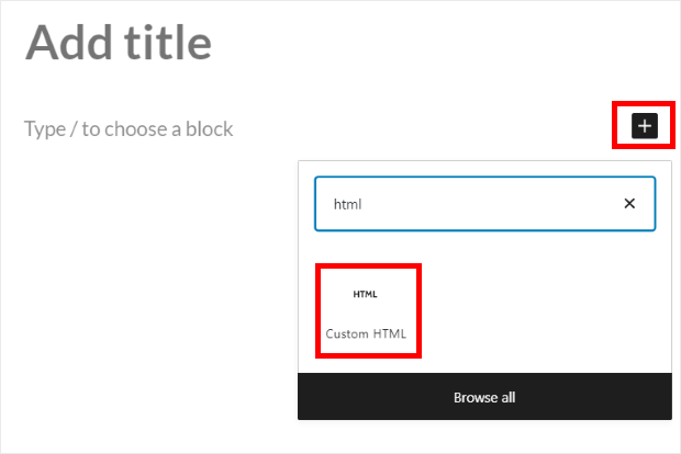 add html block
