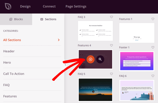 add new section to landing page