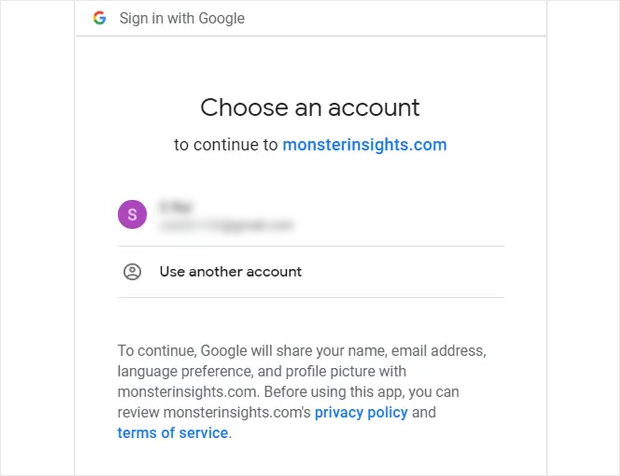 choose google account