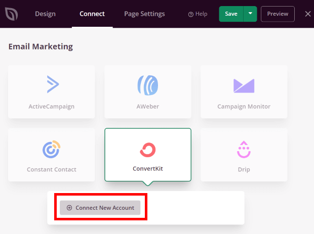 connect to your email marketing service