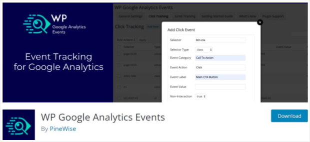 wp google analytics events tracking plugin
